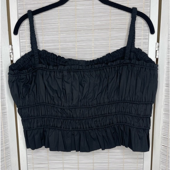 J. Crew Cinched Waist Cotton Poplin Tank Black - Picture 3 of 8